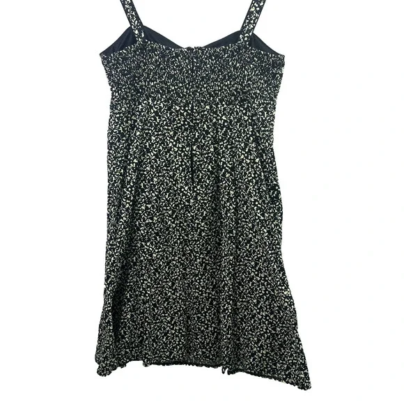 R&K Originals VTG Women's Strap Floral Dress Black/White fit and flare Sz 12 - Picture 3 of 16